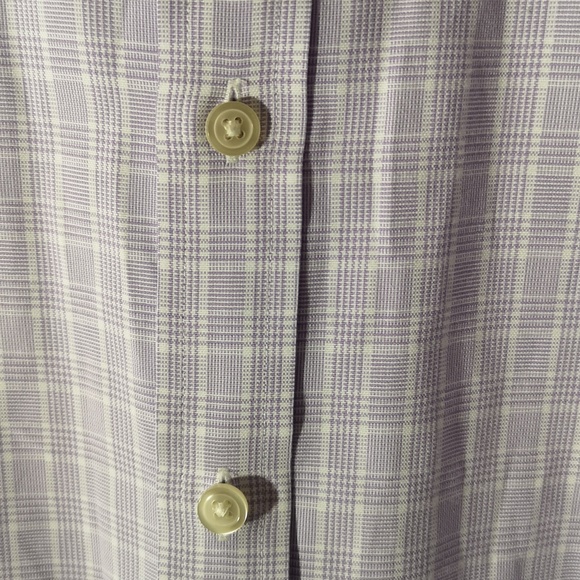 Men's Charles Tyrwhitt UK Slim Fit 15.5" Dress Button Cufflink Cuff Purple White - Picture 4 of 6